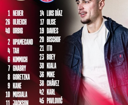 开云官方网-拜仁欧冠大名单：凯恩领衔，金玟哉缺阵，穆西亚拉、博伊在列